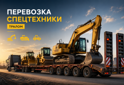 Перевозка спецтехники тралом: как перевезти экскаватор, бульдозер и каток